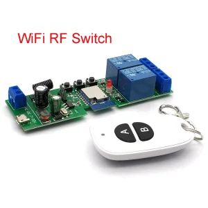 Tuya Wifi Switch 2-Way Module 10A Rele Relay Controller DC/AC 7-32V 12V 24V 220V 110V Smart Life Jog Self-locking Relay Module