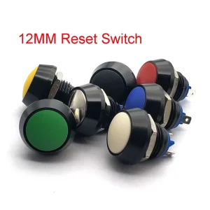10PCS IP68 12mm Waterproof Metal Push Button Switch Self-reset Mini Switch Momentary Push Button Switch Reset Metal Shell 1NO