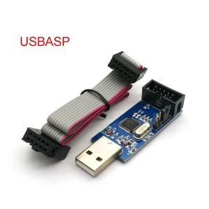 1Set USBASP USBISP AVR Programmer USB ATMEGA8 ATMEGA128 ATtiny/CAN/PWM 10Pin Wire Module DIY + 10Pin To 6 Pin Adapter Board