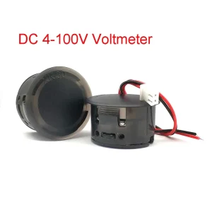 Round DC 4-100V LED Digital Display Circular Two-wire Voltmeter DC Digital Voltmeter Head Display Reverse Connection Protection