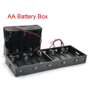 10 Slot AA Battery Case Box Holder with Leads Back To