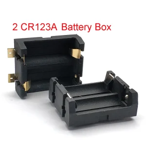 2 CR123A 16340 Battery Holder Nylon LIR123A Storage Box Flame Retardant Pin Type Gold Plated Patch