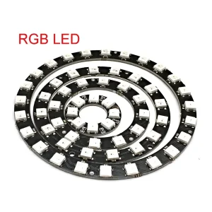 WS2812 Led Digital Panel Matrix Flexible Screen 1 4 8 12 16 24 64-Bit 5050 RGB WS2812 Ring Individually Addressable Pixels