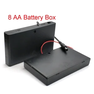 8 Slot AA Battery Case Box Holder with Leads DC5.5*2.1MM