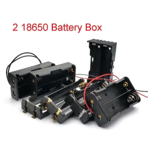 18650 Power Bank Cases 2X18650 Battery Holder Storage Box Case 2 Slot Batteries Container with Wire Lead