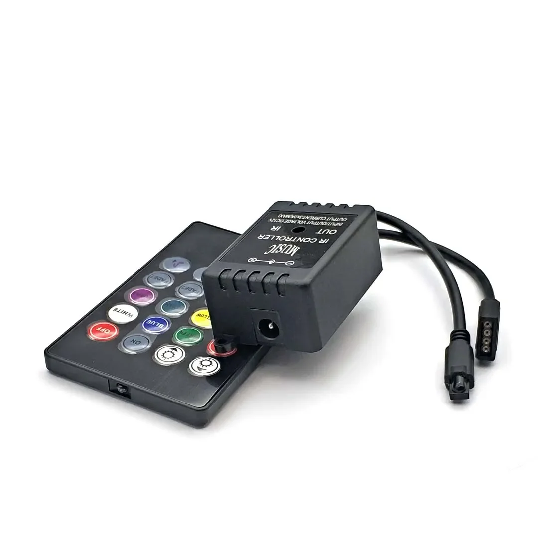 New 20 Music Keys IR Controller Black Remote Sound Sensor for RGB LED Strip High Quality - Image 3