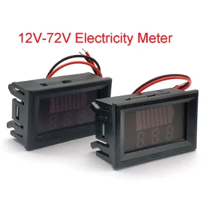 Car Battery Charge Level Indicator 12V 24V 36V 48V 60V 72V Lithium Battery Capacity Meter Tester Display LED Tester Voltmeter