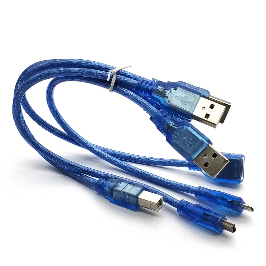30cm USB Cable for Uno R3 for Nano/MEGA 2560/Leonardo/Pro Micro/DUE Blue Quality A Type USB/Mini USB/Micro USB 0.3m for Arduino - Image 2