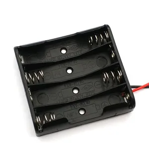 4 Slot AAA Battery Case Box Holder with Leads Cover - Image 5