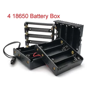 18650 Power Bank Cases 4X18650 Battery Holder Storage Box Case 4 Slot Batteries Container with Wire Lead