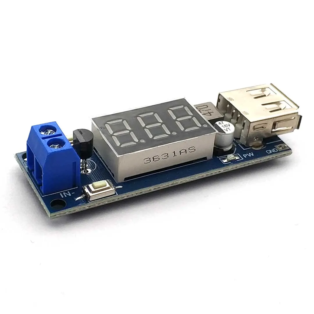 DC-DC 24V/12V To 5V 2A Step Down Power Supply Buck Converter USB Step-down Charging Module Voltage Meter - Image 3