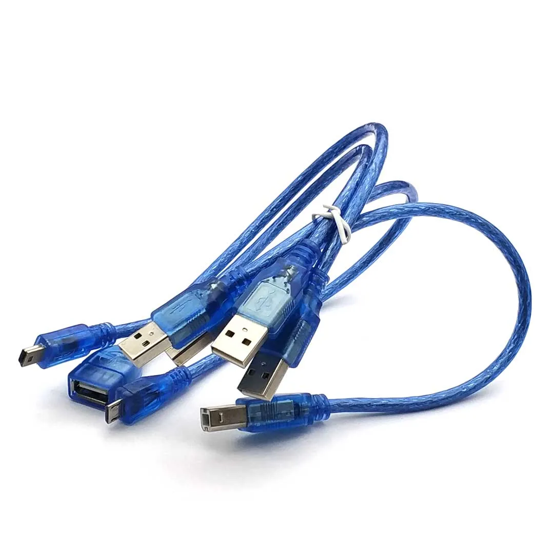 30cm USB Cable for Uno R3 for Nano/MEGA 2560/Leonardo/Pro Micro/DUE Blue Quality A Type USB/Mini USB/Micro USB 0.3m for Arduino - Image 4