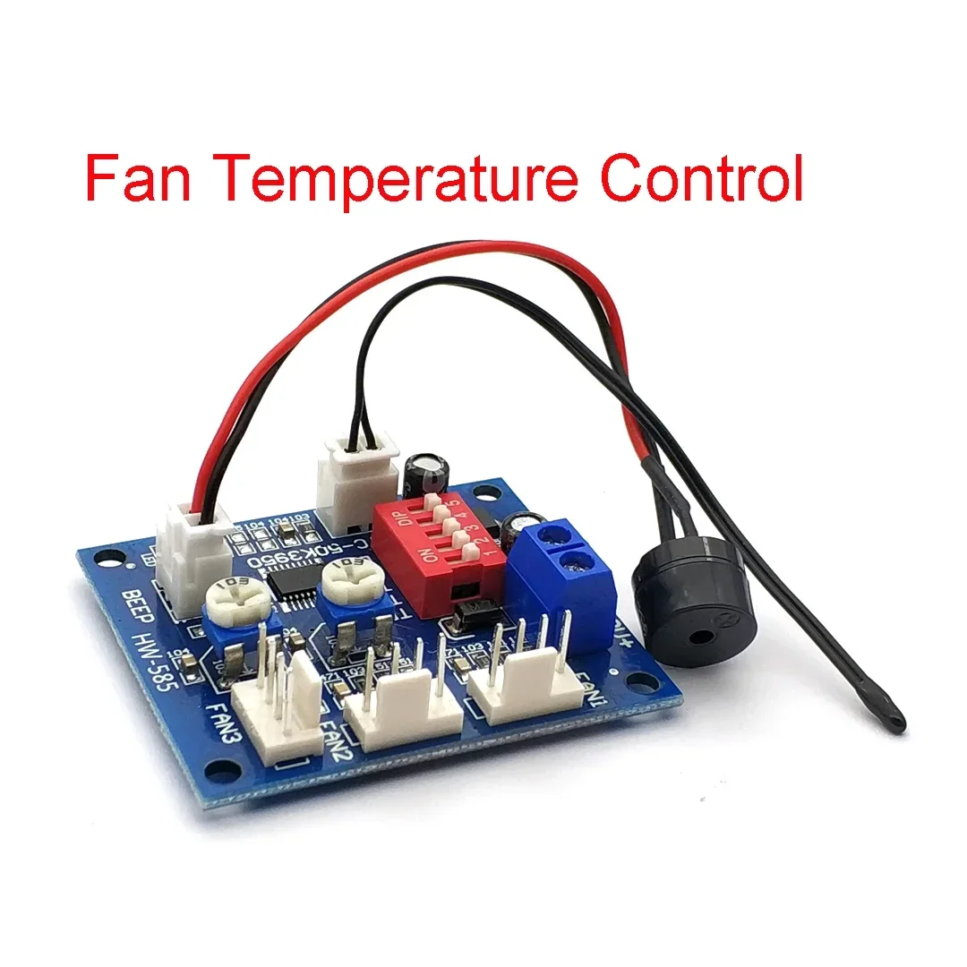 DC 12V 5A PWM PC CPU Fan Temperature Control Speed Controller Board Speed Controller Temperature Probe Buzzle