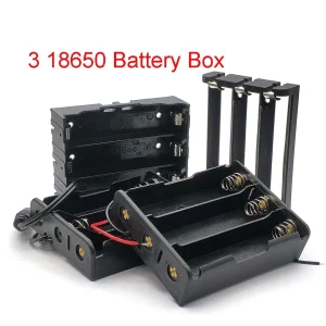 18650 Power Bank Cases 3X18650 Battery Holder Storage Box Case 3 Slot Batteries Container with Wire Lead