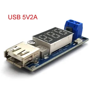 DC-DC 24V/12V To 5V 2A Step Down Power Supply Buck Converter USB Step-down Charging Module Voltage Meter
