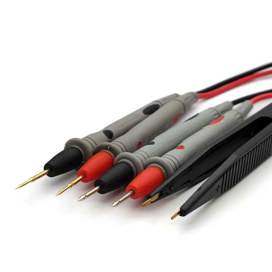 1 Pair 10A 20A Digital Multimeter Probe Soft Silicone Wire Needle Tip Universal Test Leads with Alligator Clip SMD SMT Test Clip - Image 4