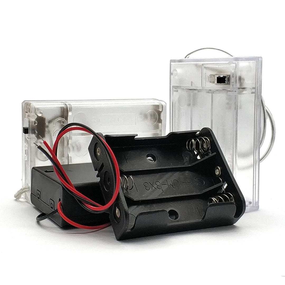 3 Slot AA Battery Case Box Holder with Leads - Image 2
