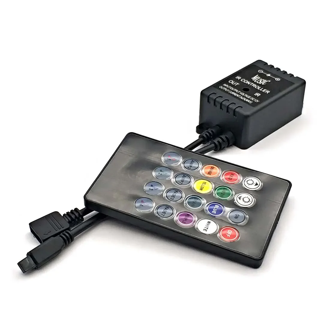 New 20 Music Keys IR Controller Black Remote Sound Sensor for RGB LED Strip High Quality - Image 2