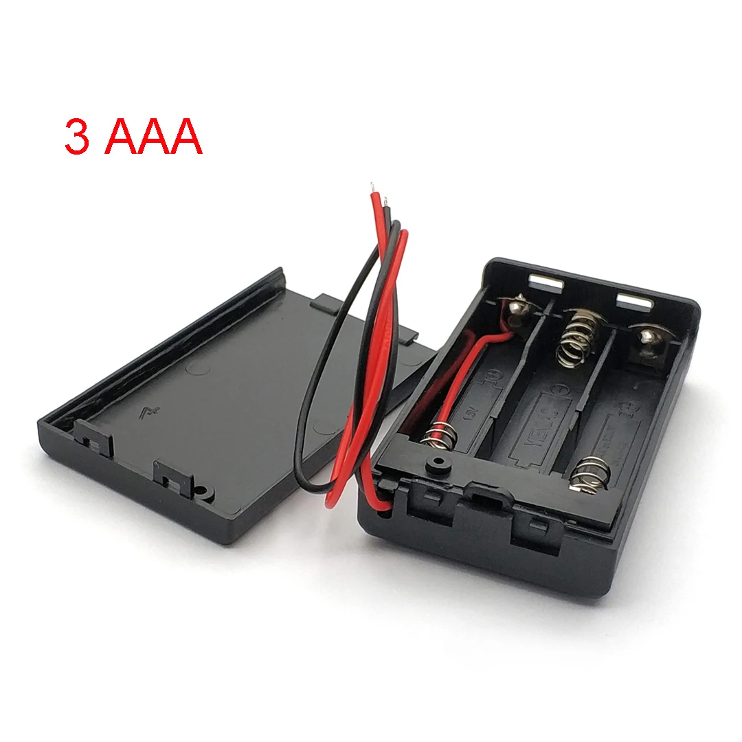 AAA Battery Holder Case with Leads ON/OFF Switch Cover 2 3 4 Slot Standard Container - Image 5