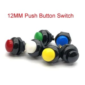 12MM Button Switch Round 12MM High Head Waterproof Button Push Button Switch Round Flat Head Reset Switch