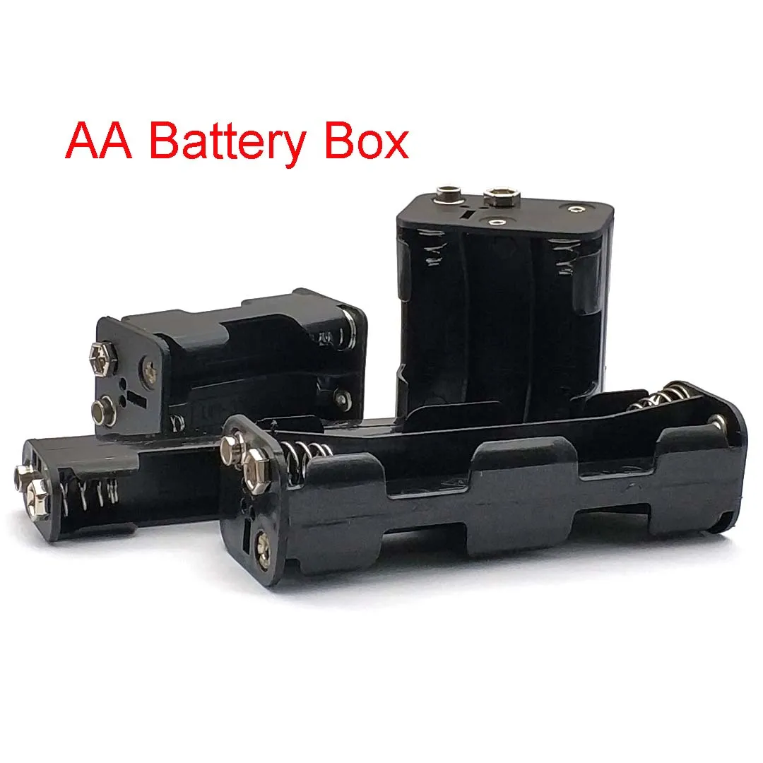 AA Battery Holder Box with 9V Buckle 2 4 6 8 Slot Case Series Connection 3V 6V 12V