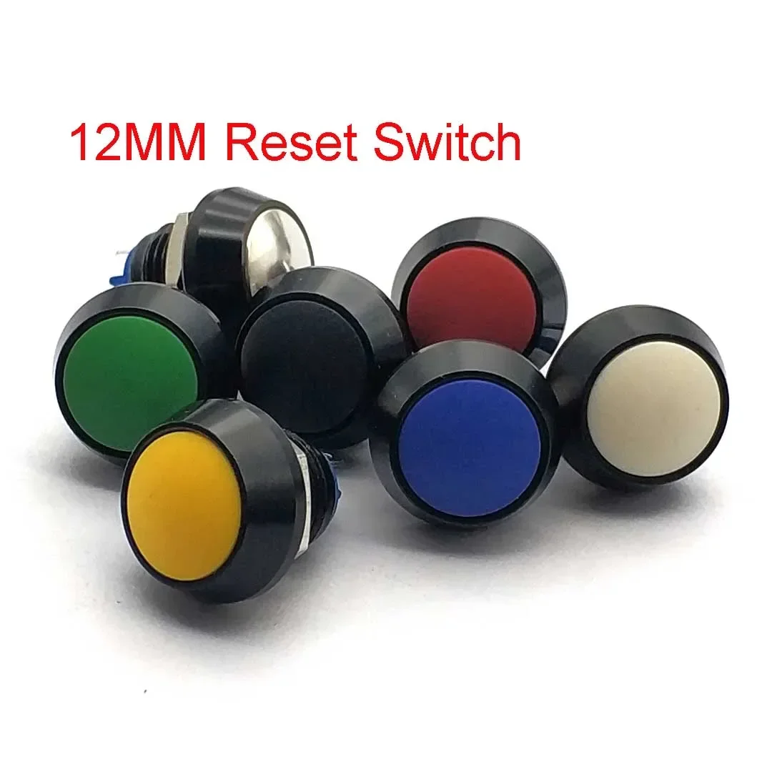 IP68 12mm Waterproof Metal Push Button Switch Self-reset Mini Switch 12mm Momentary Push Button Switch Reset Metal Shell 1NO