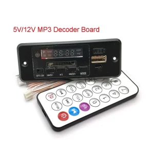 5V /12V MP3 Stereo Decoding Board with Display Dual Channel Without Power Amplifier Remote Control USB / FM / Power Off Memor