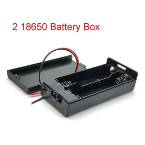 18650 Battery Case 3.7V Box 2x18650 Batteries Holder 2 Slots Container with ON/OFF Switch Output Voltage 7.4V
