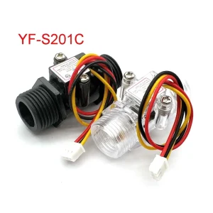Water Flow Sensor Switch G1/2" Fluid Flow Meter Water Control Transparent Enclosure DC 5-15V Use for Water Heaters