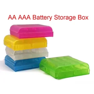4 Slot Hard Container Case Battery Storage Box for AAA/AA/10440 14500 Organizer Accessories