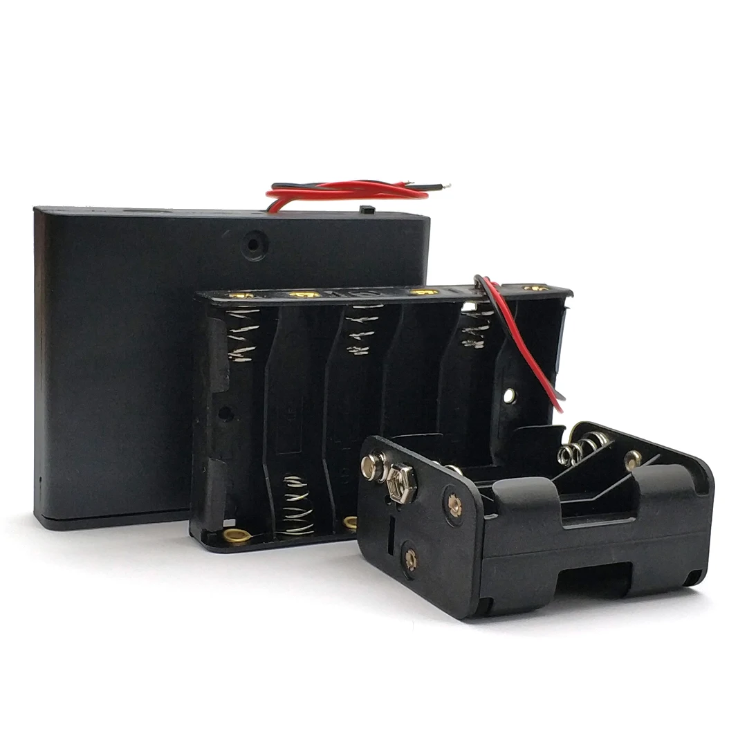 6 Slot AA Battery Case Box Holder with Leads Back To 9V - Image 3
