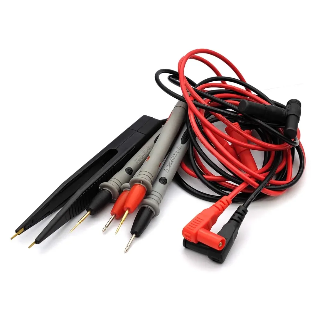 1 Pair 10A 20A Digital Multimeter Probe Soft Silicone Wire Needle Tip Universal Test Leads with Alligator Clip SMD SMT Test Clip - Image 2