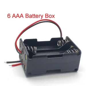 6 Slot AAA Battery Case Box Holder with Leads Back To 1.5V*6 9V