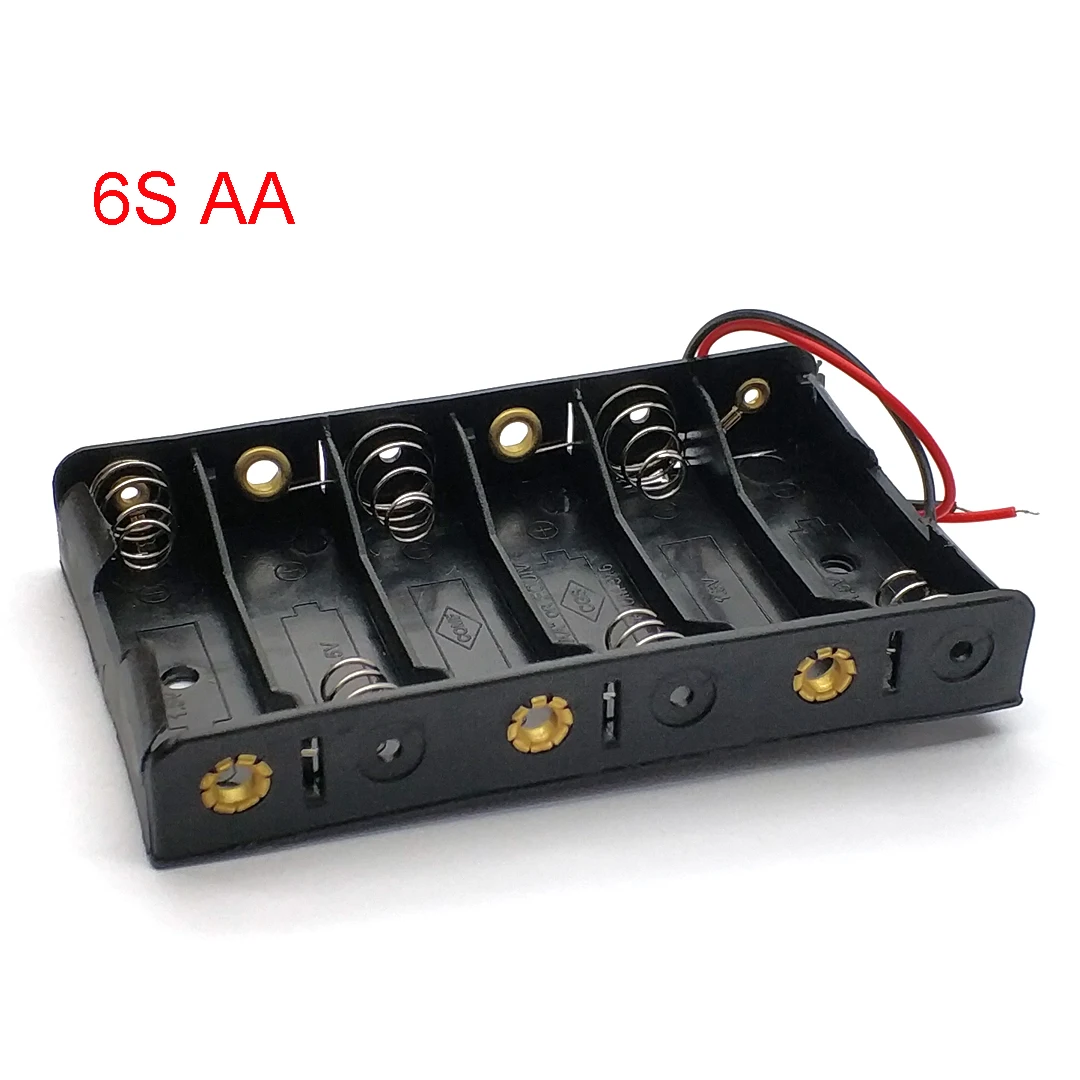 6 Slot AA Battery Case Box Holder with Leads Back To 9V - Image 6
