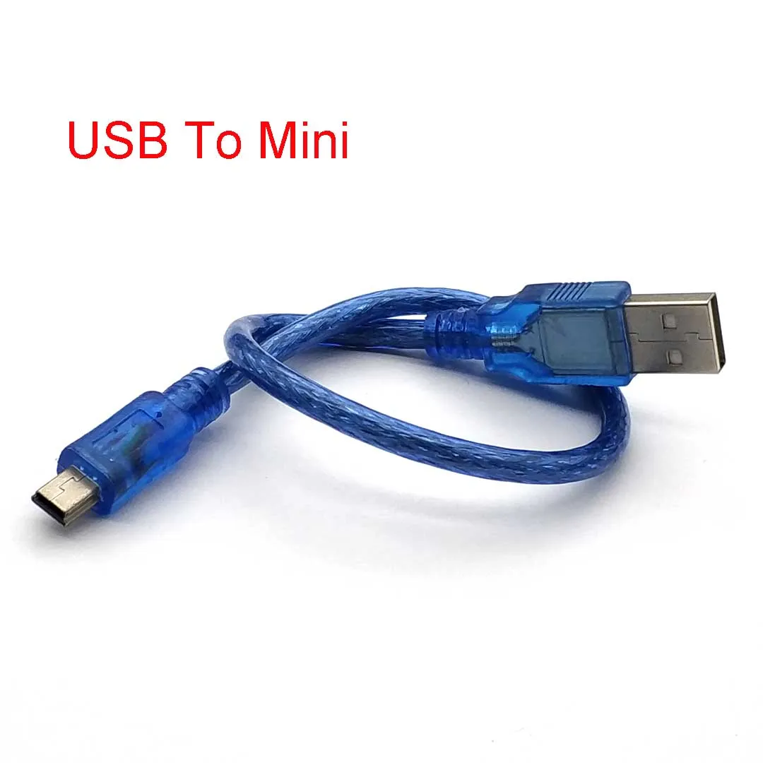 30cm USB Cable for Uno R3 for Nano/MEGA 2560/Leonardo/Pro Micro/DUE Blue Quality A Type USB/Mini USB/Micro USB 0.3m for Arduino - Image 6