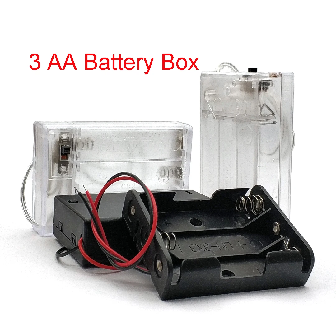 3 Slot AA Battery Case Box Holder with Leads