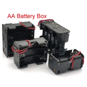AA Battery Storage Case Back To Holder Container 4X 6X 8X 10X Box Wire Lead Pin