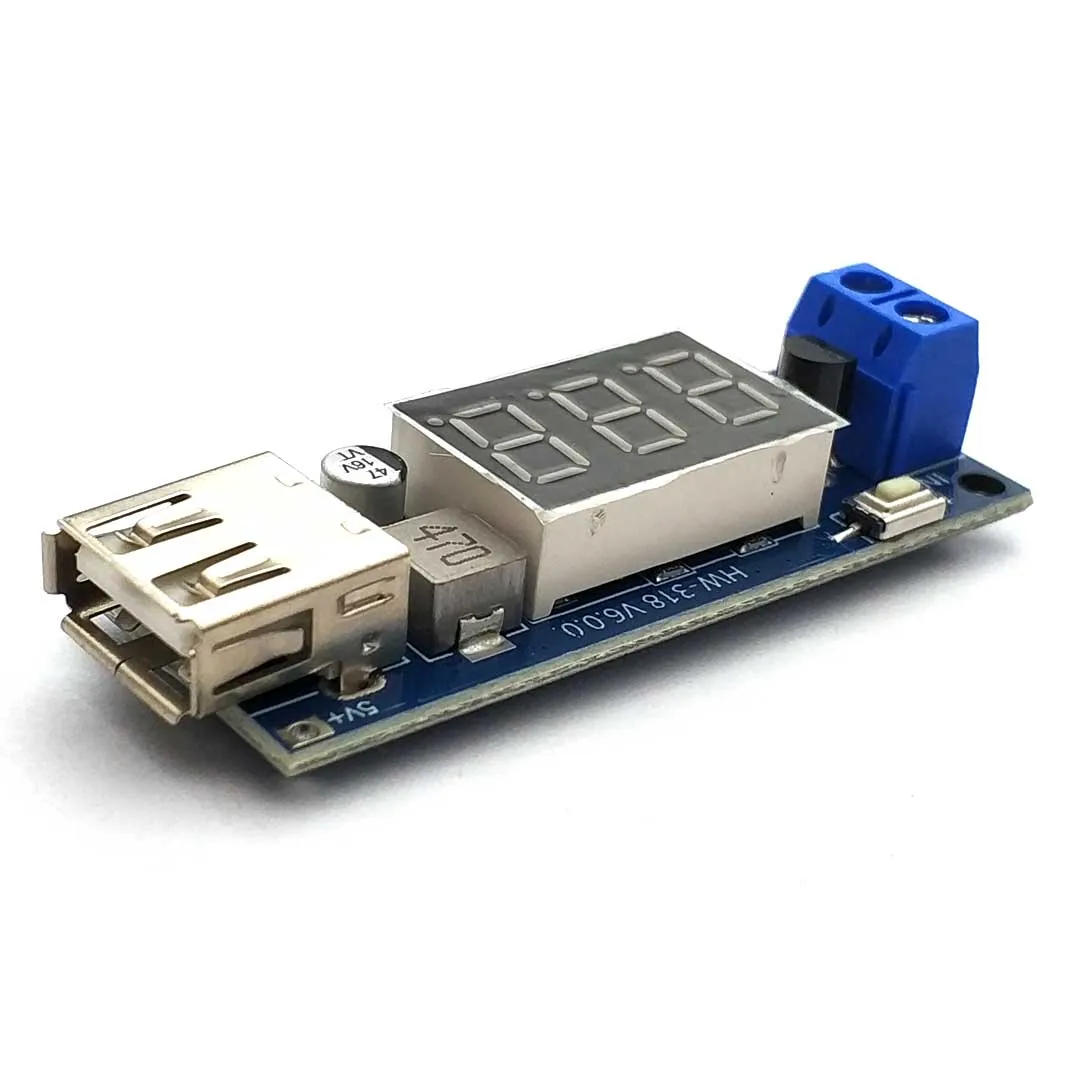 DC-DC 24V/12V To 5V 2A Step Down Power Supply Buck Converter USB Step-down Charging Module Voltage Meter - Image 2