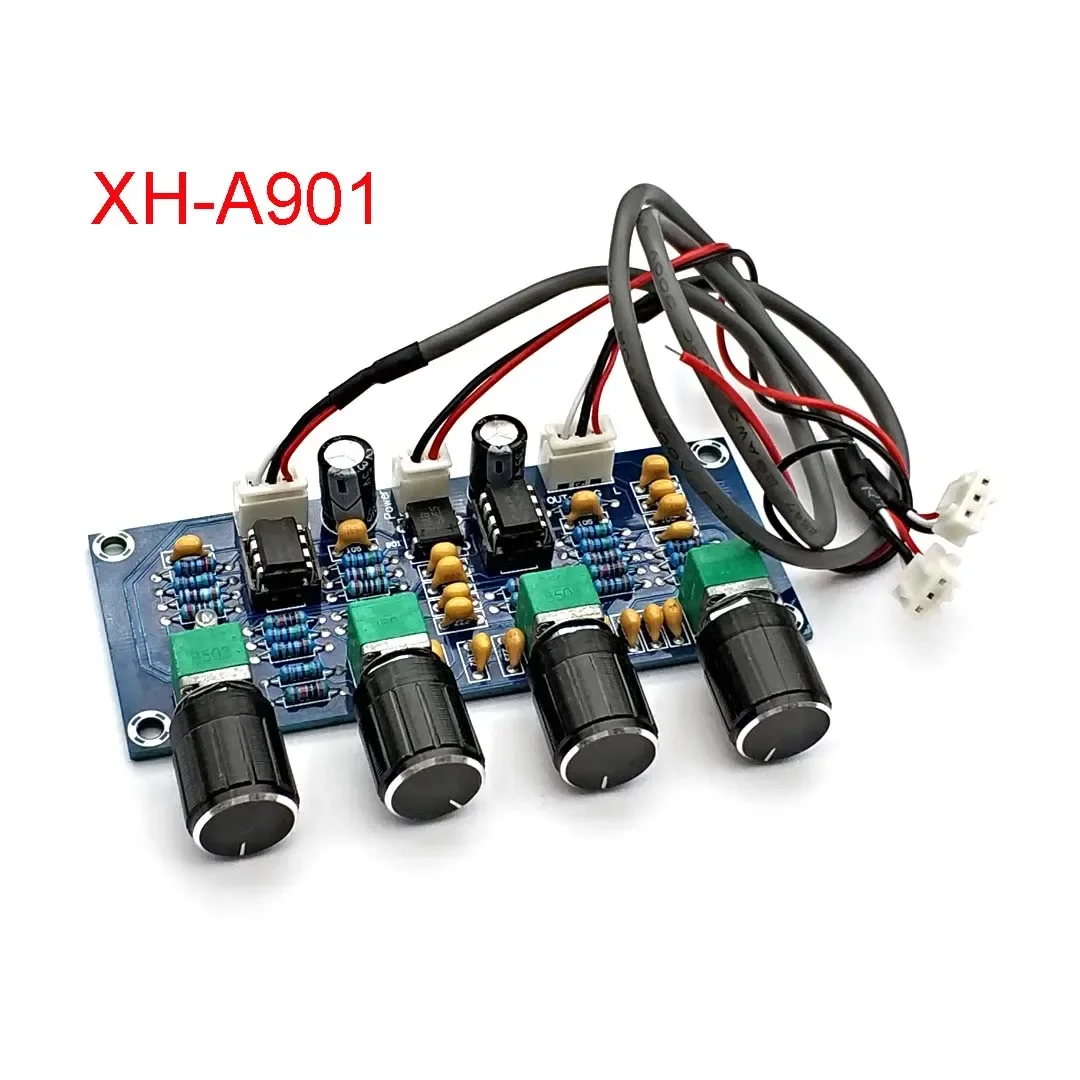 XH-A901 NE5532 Tone Board Preamp Pre-amp with Treble Bass Volume Adjustment Pre-amplifier Tone Controller for Amplifier Board