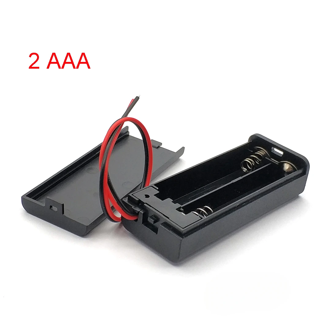 AAA Battery Holder Case with Leads ON/OFF Switch Cover 2 3 4 Slot Standard Container - Image 4