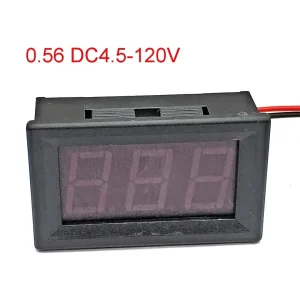DC5V-120V Mini Digital Two-Wire Voltmeter 0.56 Inch LED Display Panel Voltage Tester Volt Meter Module for Car Red/Blue/Green