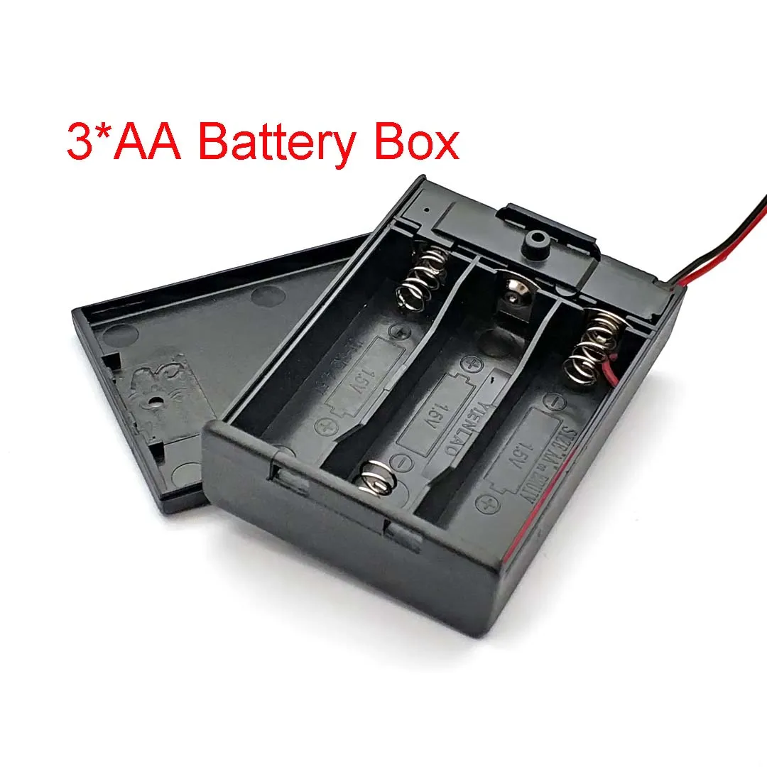 3 Slot AA Battery Case Box Holder with Leads - Image 6