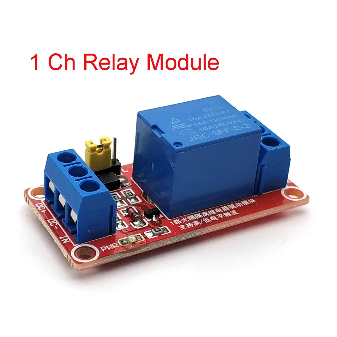 DC 5V 9V 12V 24V 1 Channel Relay Module with Optocoupler Shield Board High Low Level Trigger Power Supply Module Arduino