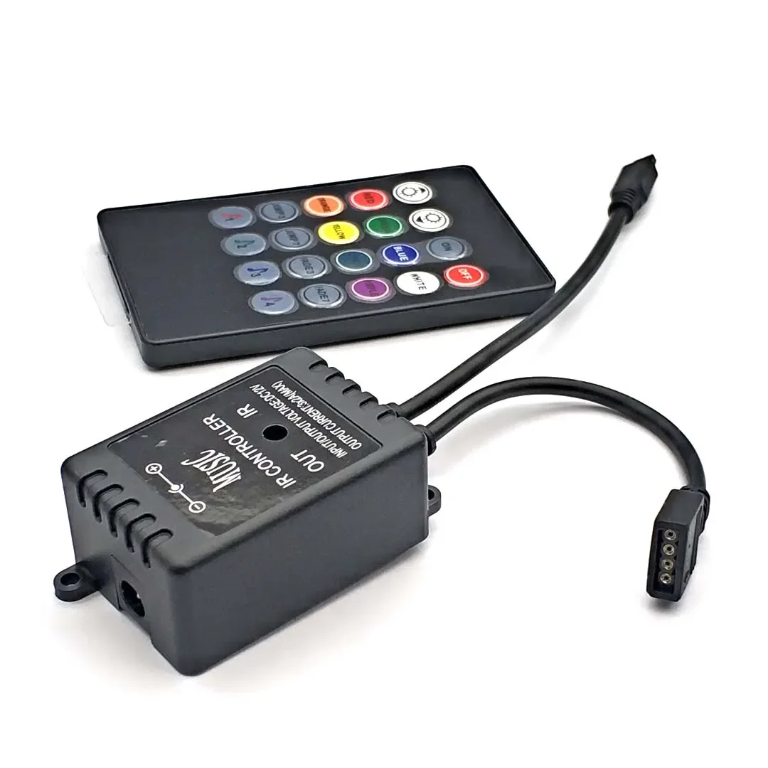 New 20 Music Keys IR Controller Black Remote Sound Sensor for RGB LED Strip High Quality - Image 5