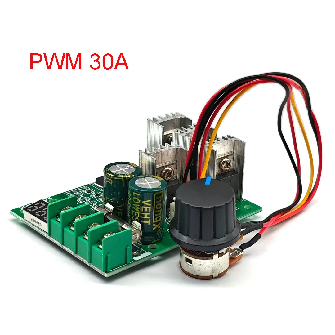 DC 6-60V 30A Adjustable LED Digital Motor Speed Regulator PWM DC Motor Speed Controller Motor Speed Control Governer 12V 24V 36V