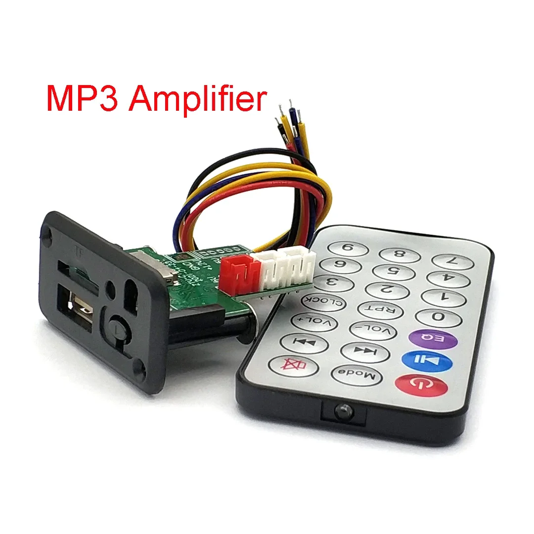 5V 12V MP3 WMA Decoder Board Car Audio USB TF Module MP3 Player with Remote Control Amplifier Board