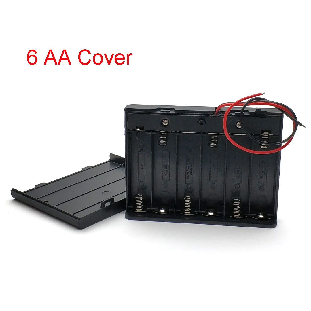 6 Slot AA Battery Case Box Holder with Leads Back To 9V - Image 4