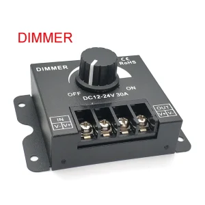DC 12V 24V LED Dimmer Switch 30A 360W Voltage Regulator Adjustable Controller for LED Strip Light Lamp LED Dimming Dimmers
